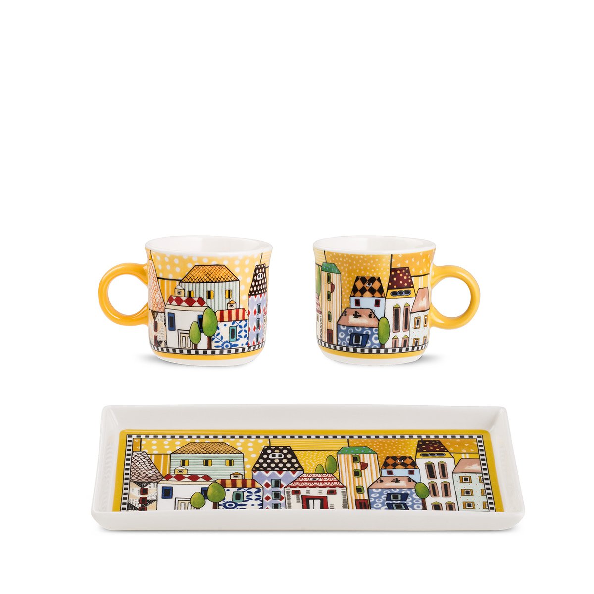 Egan -Paese mio -set 2 tazzine caffe con vassoio