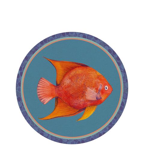 L'oca Nera -Tovaglietta rigida pesce rosso (blu)