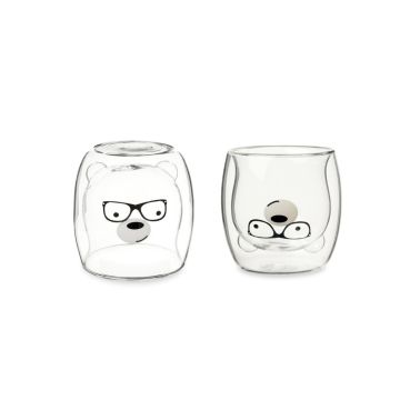 Nuvole di stoffa - set due tazze up&down panda e orso