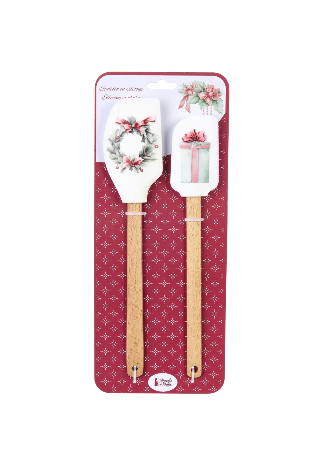 Nuvole di Stoffa Set 2 Spatole in silicone "Storia di Natale" H26/29 cm 2 varianti(2 unità)