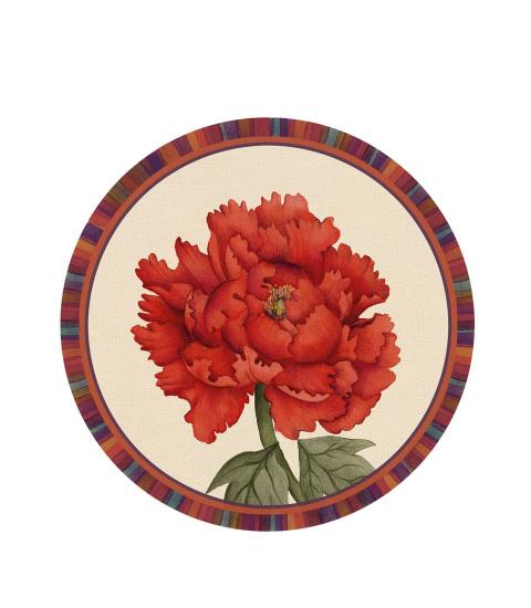 L'oca Nera -Tovaglietta rigida avorio - Peonia