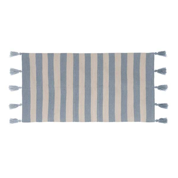 Blanc Mariclo Tappeto a righe con nappe