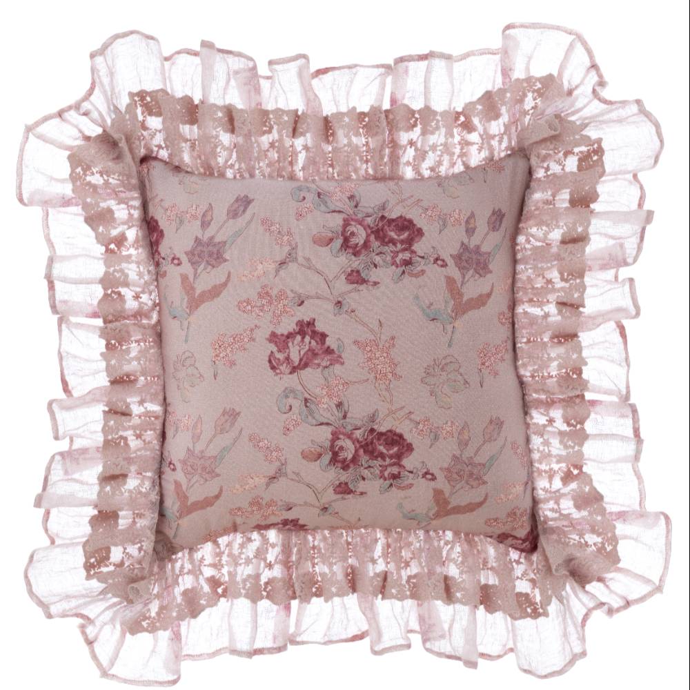 Blanc Mariclo cuscino stampato con gale