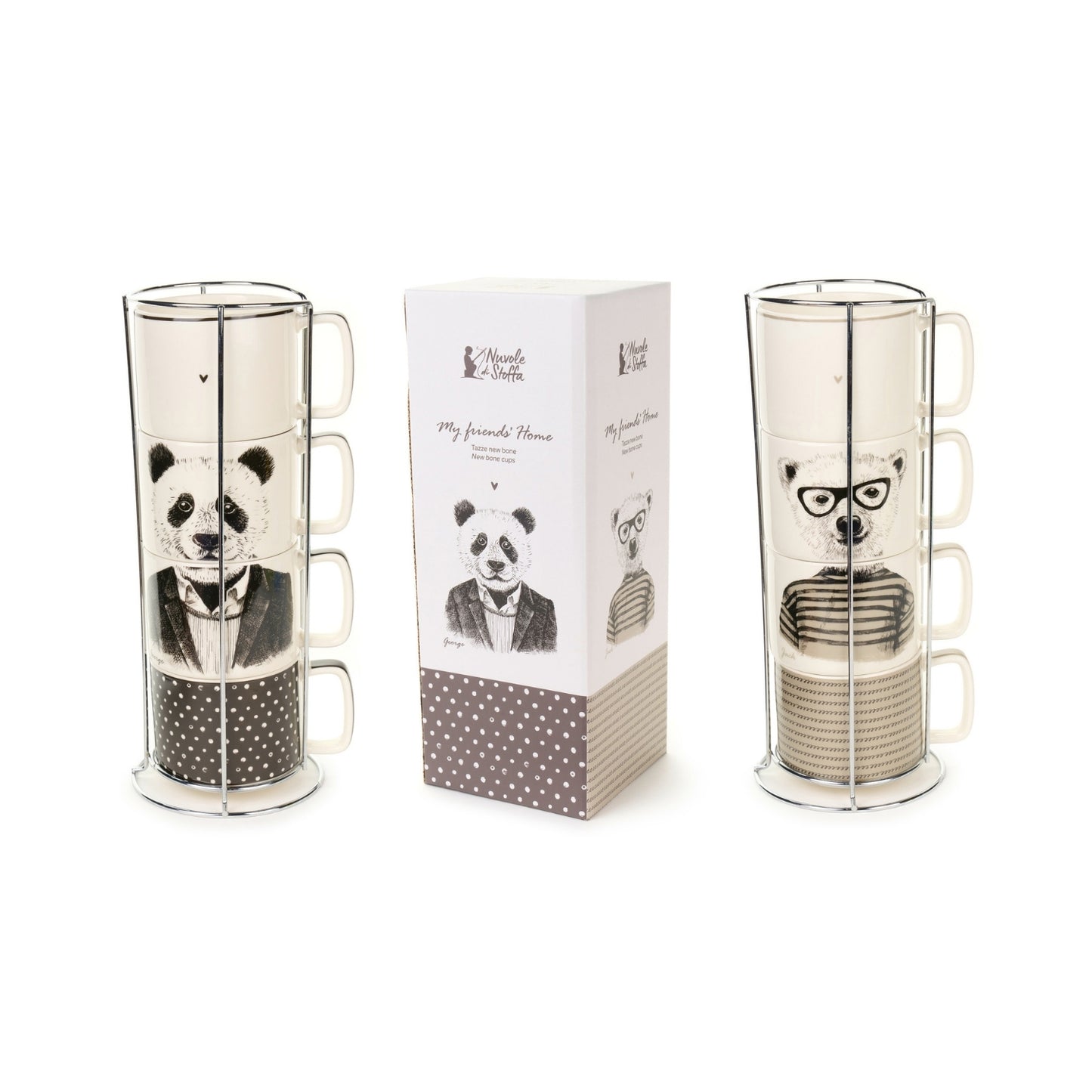 Nuvole di stoffa -set 4 tazze cone display