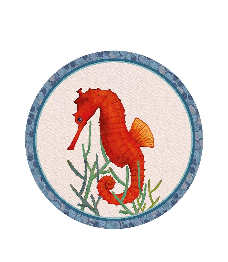 L'oca Nera -Tovaglietta rigida cavalluccio marino rosso