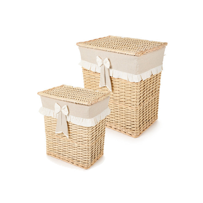 Nuvole di stoffa - cestino in vimini con coperchio