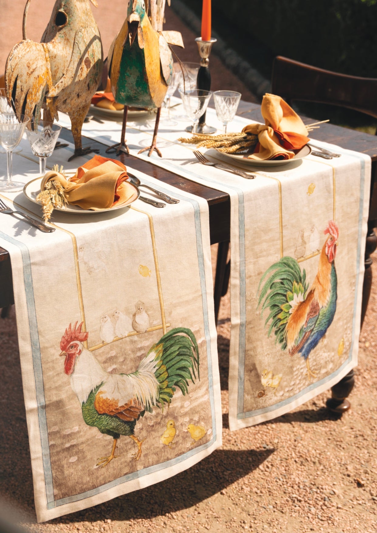 Tessitura toscana telerie -Runner Rooster