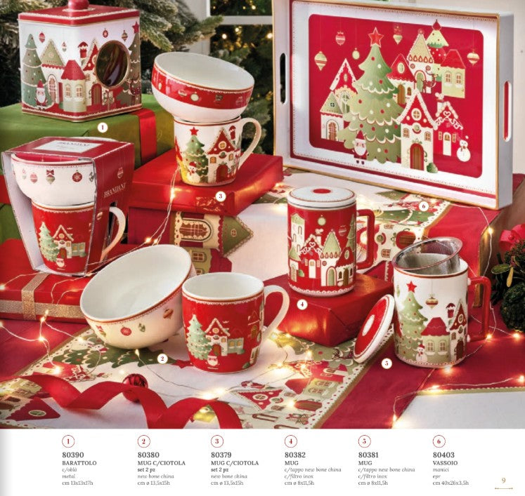 Brandani - villaggio in festa -mug con ciotola