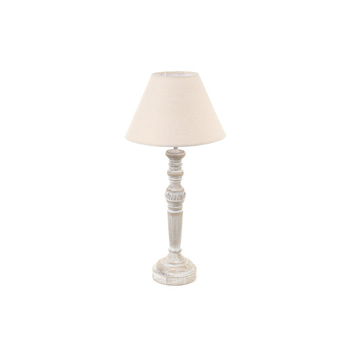 Nuvole di stoffa -lampada da tavolo in legno con cappello