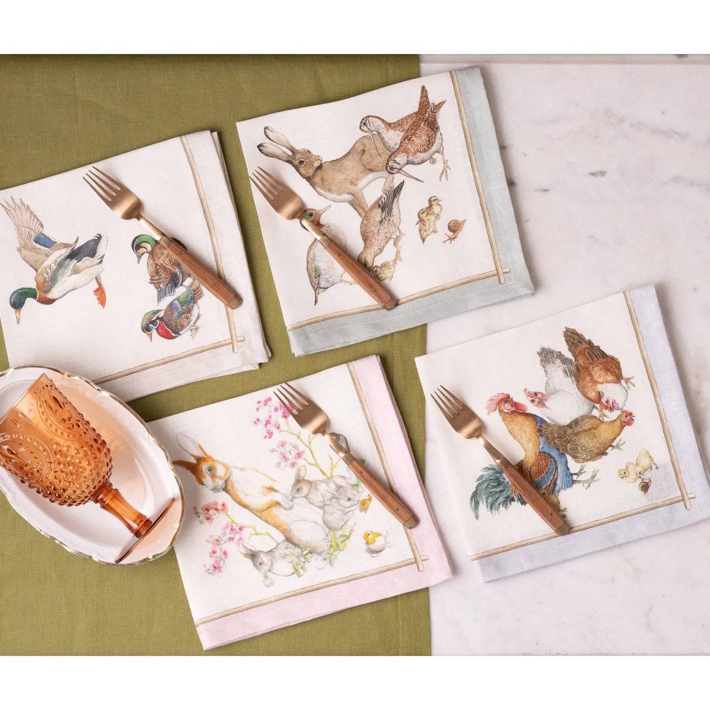 Tessitura Toscana Telerie - Set Tovaglioli Barn Friends