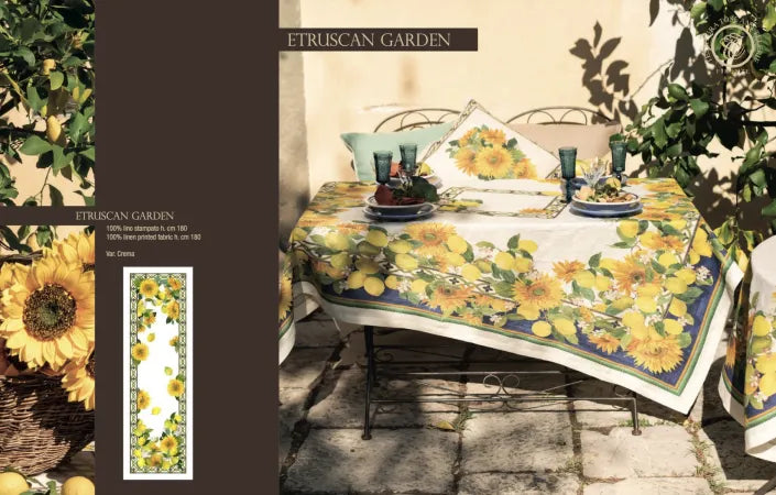 Tessitura toscana telerie -Runner Etruscan Garden