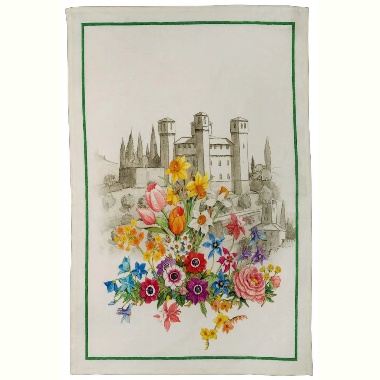 Tessitura toscana telerie -Asciughino Floralia