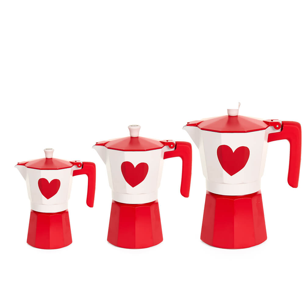 Nuvole di stoffa - moka caffe' cuori rossi