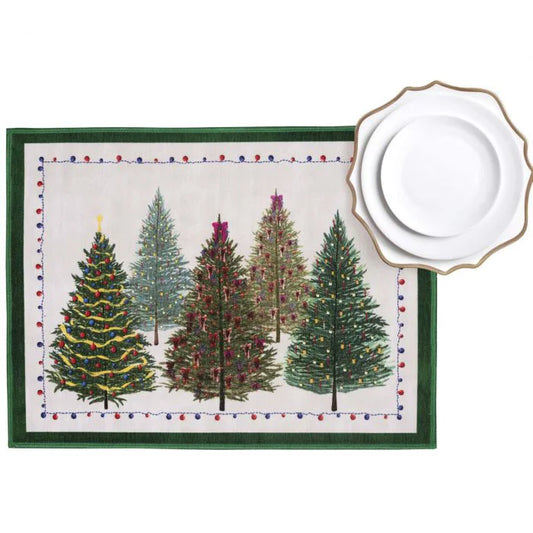 faire tree placemats set 2 pieces