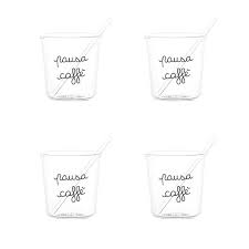 SET 4 BICCH. ESPRESSO PAUSA CAFFE' BIANCO