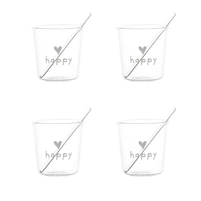 SET 4 BICCH. ESPRESSO Happy