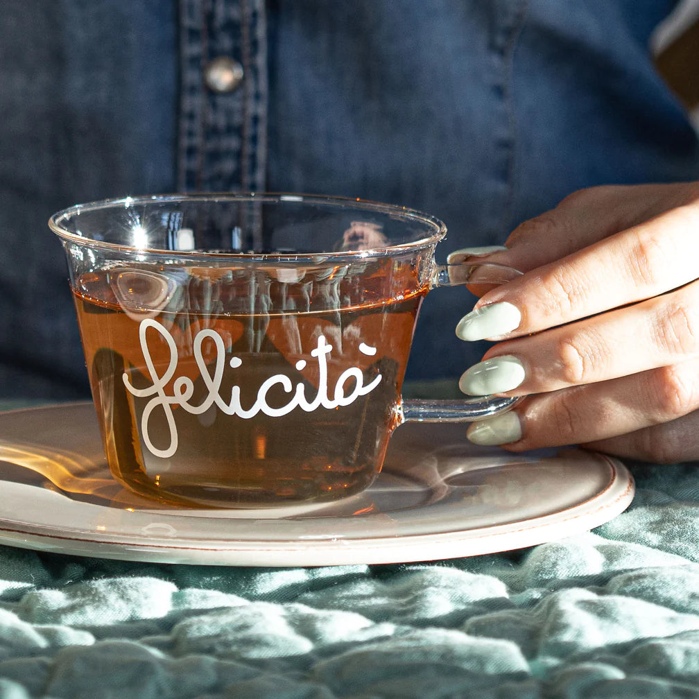 SET 2 TAZZE IN VETRO 280ML FELICITA'