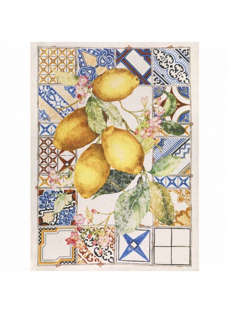 Tessitura toscana telerie -Asciughino Azulejos