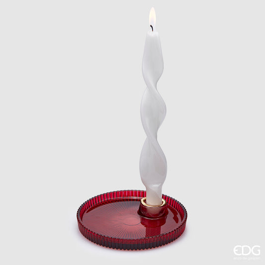 Edg - portacandele disco righe colori assortiti