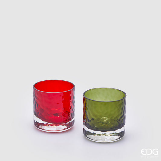 EDG - portacandela flicker color rosso e verde