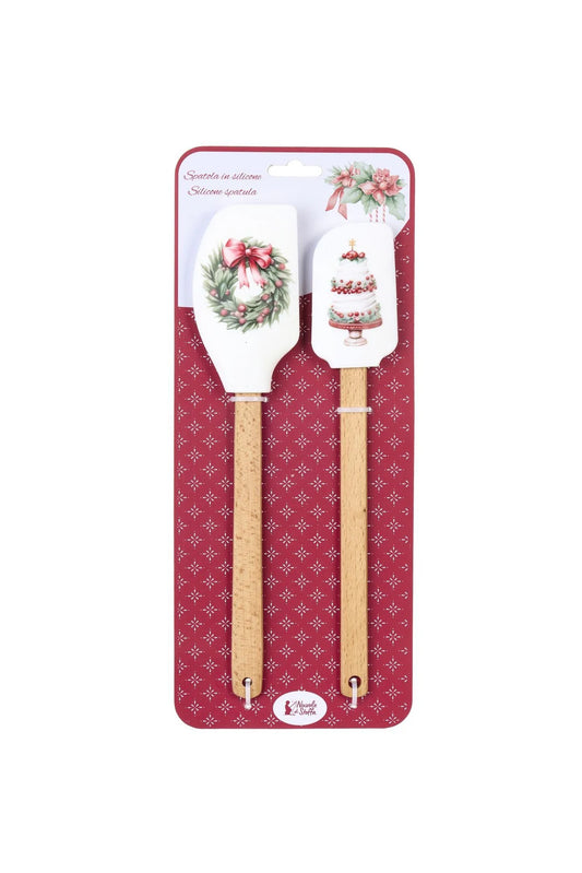 Nuvole di Stoffa Set 2 Spatole in silicone "Storia di Natale" H26/29 cm 2 varianti(2 unità)