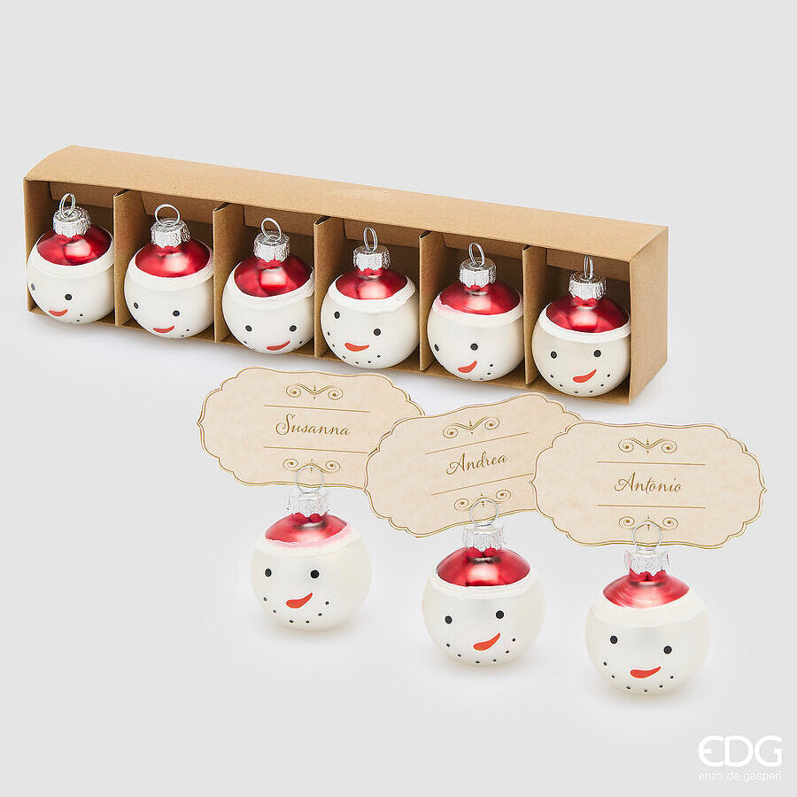 edg -segnaposto pupazzo di neve 6pz