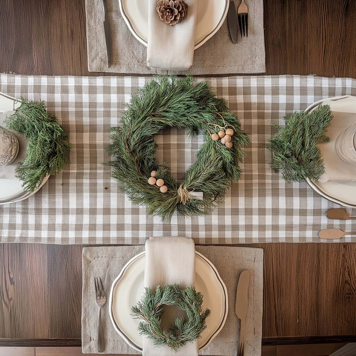 Blanc mariclo' - Runner quadri con gala 10 cm