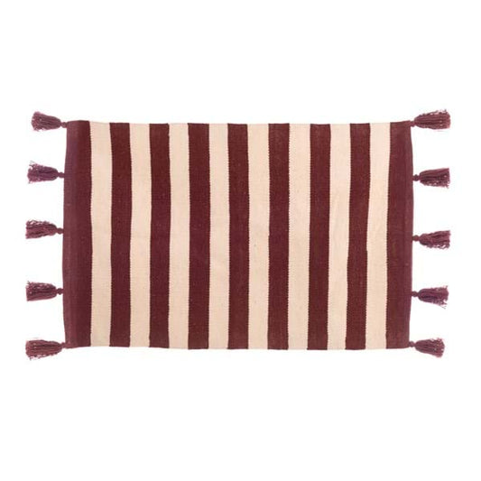 Blancmariclo'-tappeto a righe con nappe