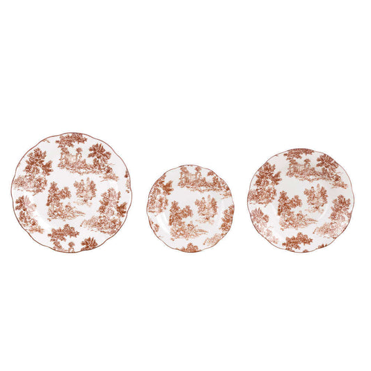 Blanc Mariclò0-  set 18 pezzi piatti marrone