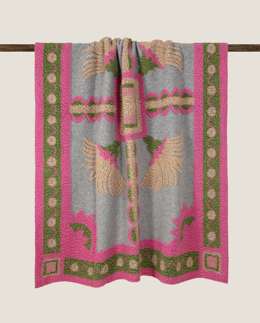 I FRATI HOME -Coperta trionfale grigio e rosa