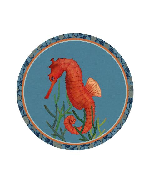 L'oca Nera -Tovaglietta rigida cavalluccio marino rosso (blu)