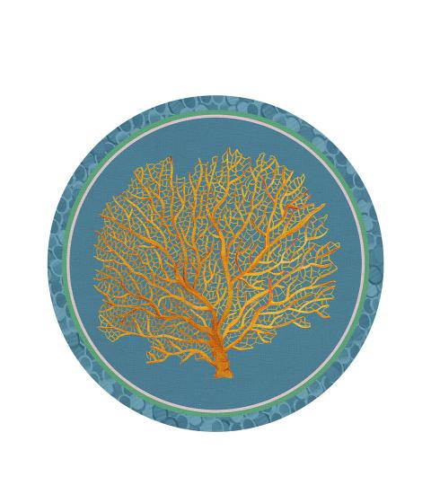 L'oca Nera -Tovaglietta rigida corallo oro (blu)