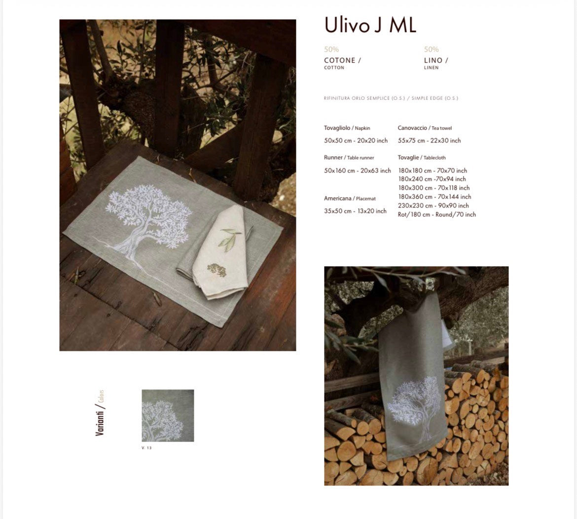 Arcolaio - tovaglia olivo jacard rotonda