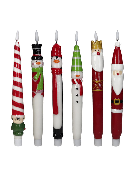 Brandani- CANDELA CHRISTMAS LED DECORI E COLORI ASSORTITI  IN PARAFFINA
