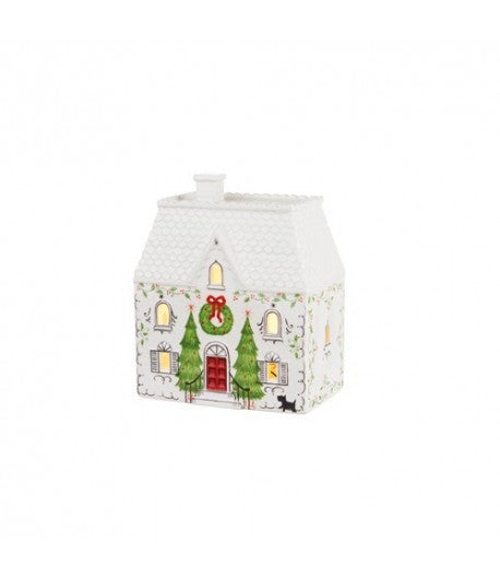 L'Oca Nera- Bianco Natale- casette con led