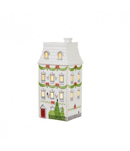 L'Oca Nera- Bianco Natale- casette con led