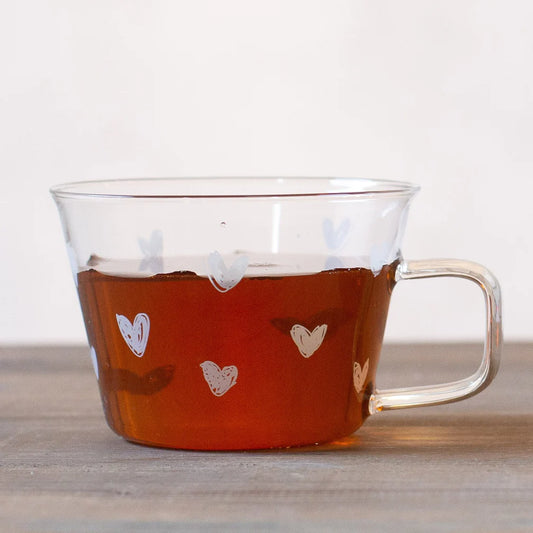 SET 2 TAZZE IN VETRO 280ML CUORI