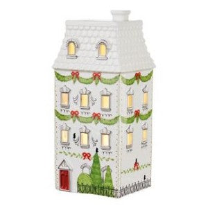 L'Oca Nera- Bianco Natale- casette con led